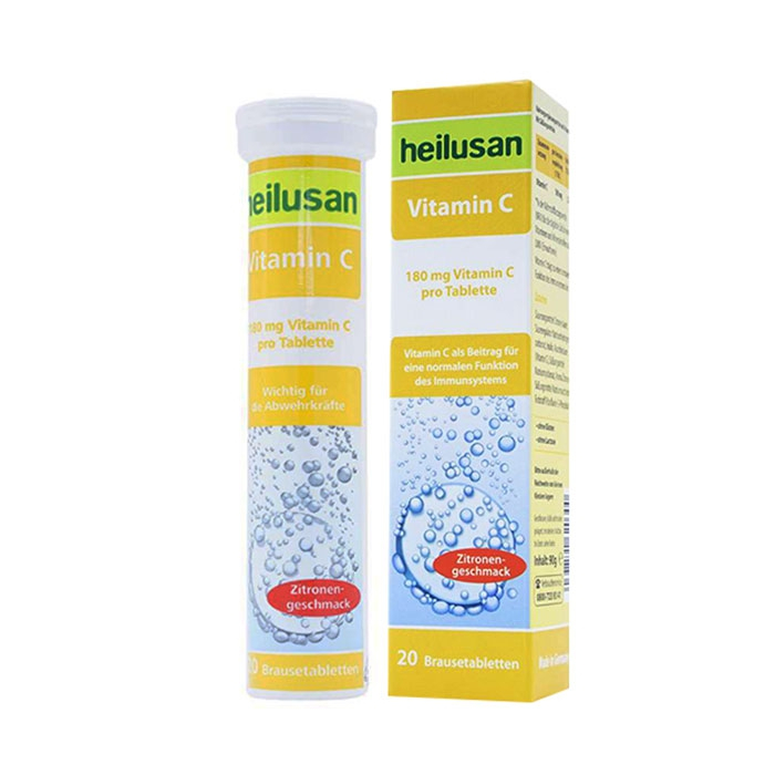 Viên sủi vitamin C Heilusan tăng sức đề kháng, hộp 20 viên