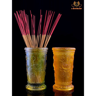 [HÀNG SẴN] ỐNG CẮM HƯƠNG NHANG LƯU LY HOA SEN NỔI THỜ CÚNG