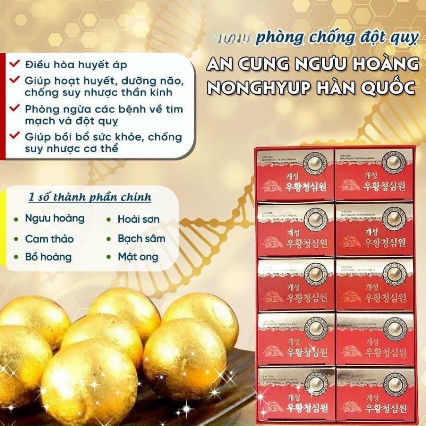 An Cung Ngưu Hoàng Nonghyup Hàn Quốc Daedong Ginseng Hộp 10 Viên