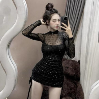 Váy đầm body phối lưới sexy sang chảnh