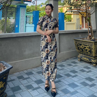 Đầm váy sườn xám dáng dài mã sx04