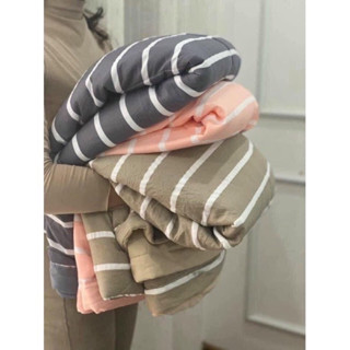 Chăn đũi văn phòng kẻ sọc Muji 1m2x1m9 mềm mịn mát chăn văn phòng tiện lợi