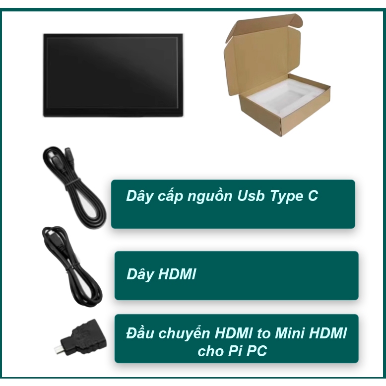 Màn hình di động 7 inch cảm ứng IPS LCD PC RASPBERRY Tích hợp loa Tặng kèm bao da | BigBuy360 - bigbuy360.vn