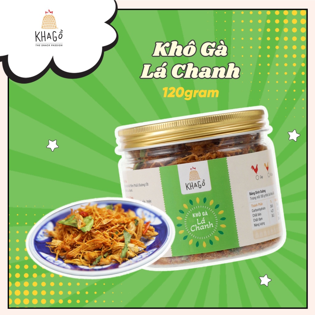 KHÔ GÀ LÁ CHANH 120gr | KHA GỒ | Ăn Vặt Văn Phòng, Du Lịch, Tết, Sài Gòn Ngon