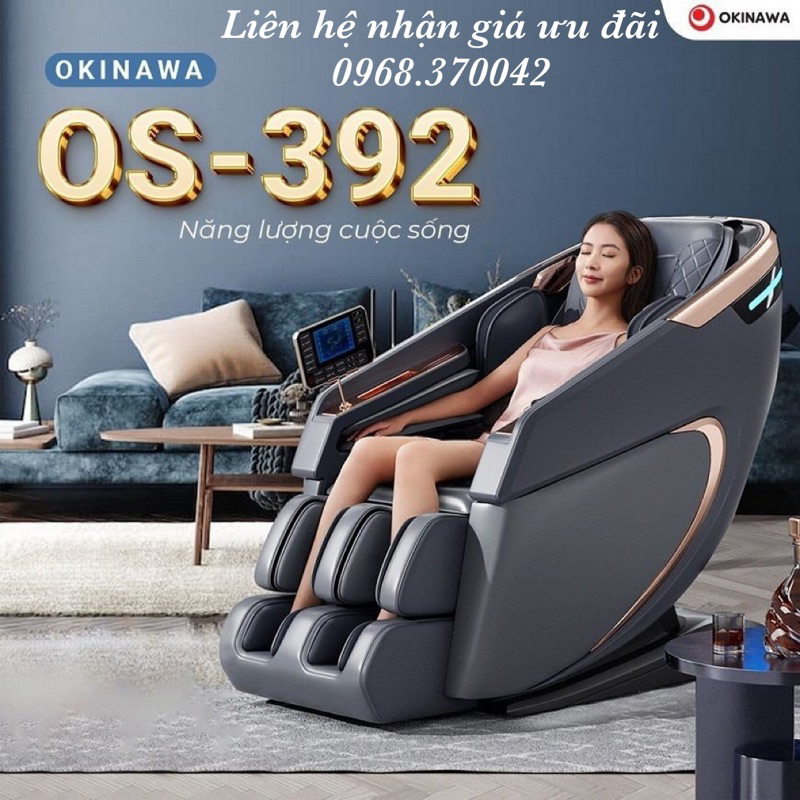 [SALE 70%- CHÍNH HÃNG - FREESHIP - QUÀ TẶNG] Ghế massage toàn thân Okinawa OS-392 bi silicon di chuyển công nghệ 4D