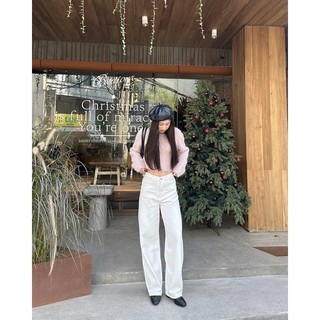 Quần jeans Trắng dáng suông