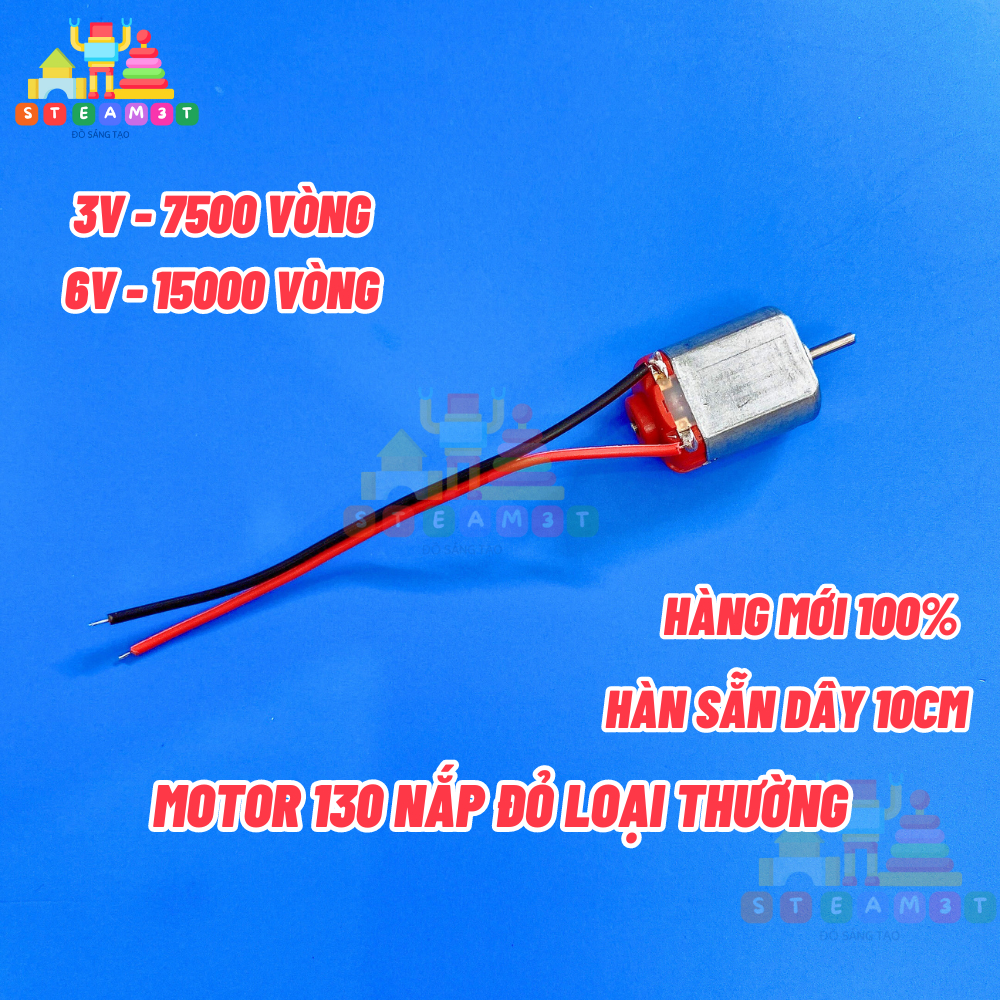 Động cơ mini 130 140, điện áp 3V 6V - Hàn sẵn dây 10cm - Sản phẩm DIY học tập thí nghiệm STEAM