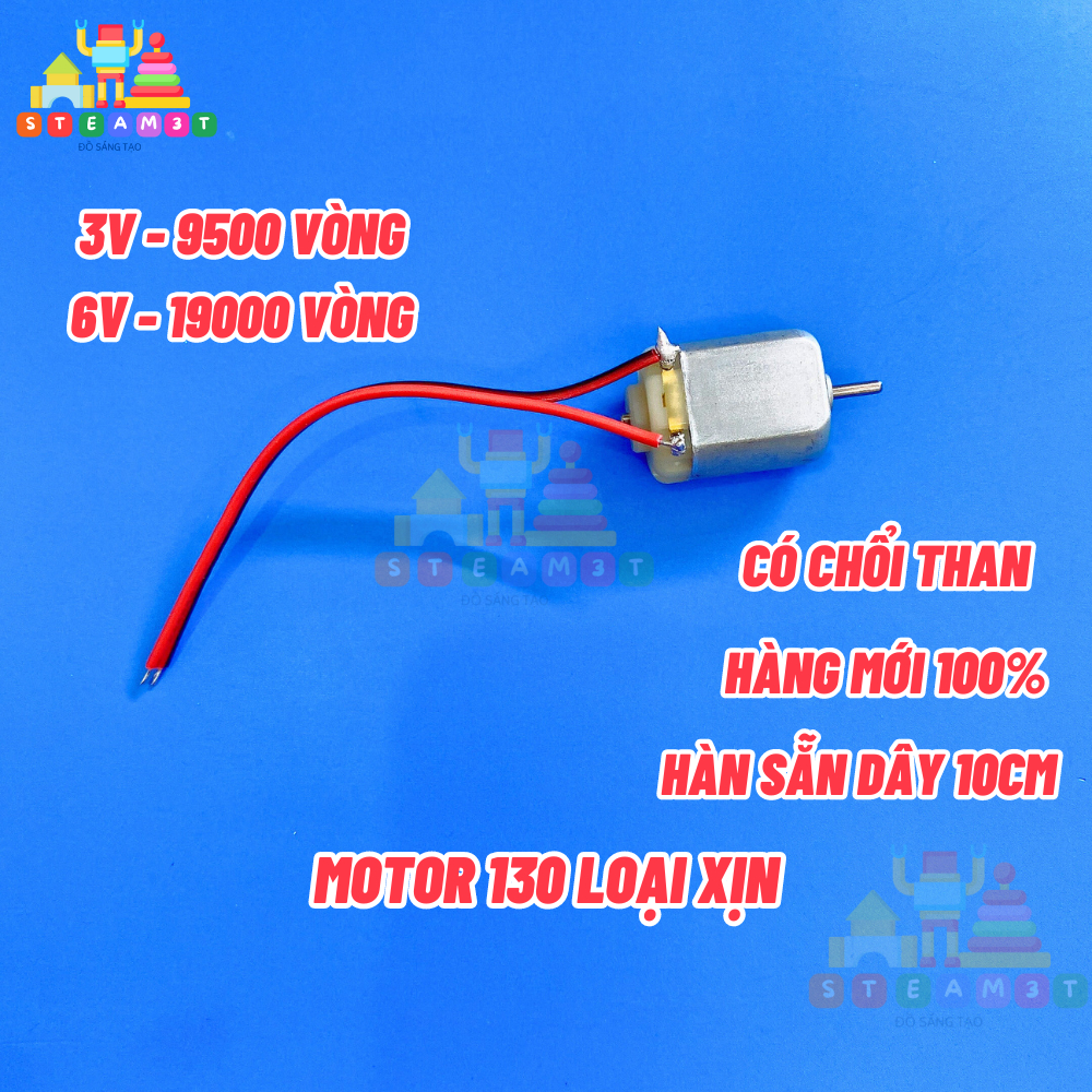 Động cơ mini 130 140, điện áp 3V 6V - Hàn sẵn dây 10cm - Sản phẩm DIY học tập thí nghiệm STEAM