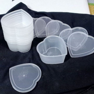 Cốc nhựa Trái Tim đựng caramen, flan, bánh da lợn,… - 50 chiếc