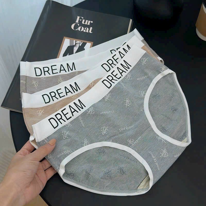 Quần lót in chữ DREAM thời trang cá tính , Quần chip viền trắng DREAM chất cotton mềm mại