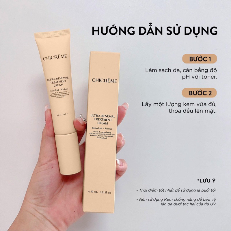 Kem Đêm Dưỡng Da CHICRÈME Ultra-Renewal Treatment Cream 30ml