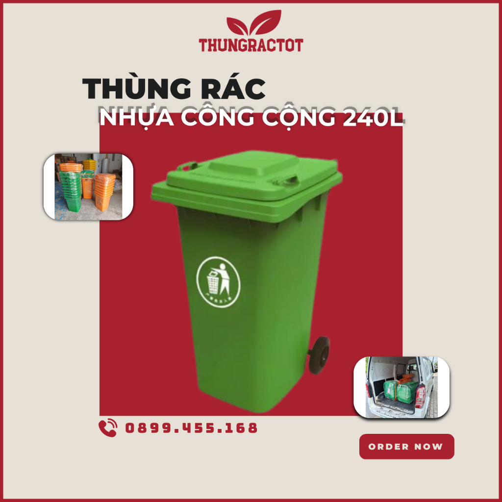 [LH HỖ TRỢ SHIP] Thùng rác nhựa công cộng 240l, thùng rác nhựa HDPE 240l nhiều màu