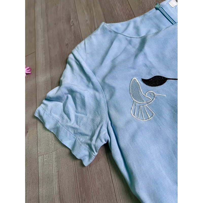 THANH LÝ ĐẦM XANH THÊU HOA.