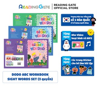Combo 3 quyển sách DODO ABC WORKBOOK - Sight Words Set Reading Gate cho bé từ 5 đến 8 tuổi học từ vựng Tiếng Anh