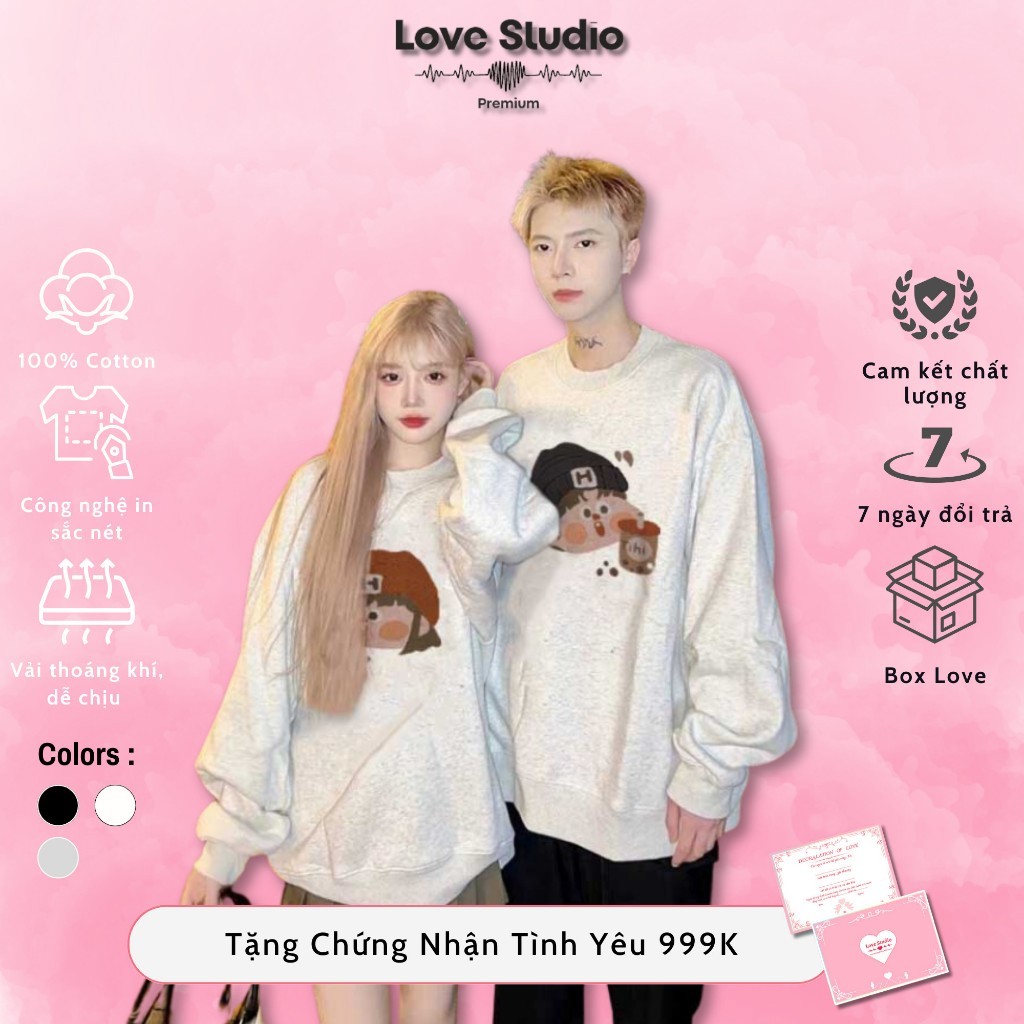 Áo khoác hoodie nỉ bông form Rộng Nam Nữ Unisex local brand hàn quốc cute dễ thương L66