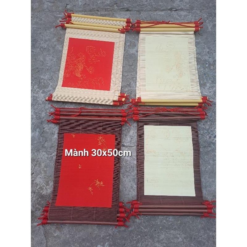 Mành tre viết thư pháp 30x50cm các mẫu
