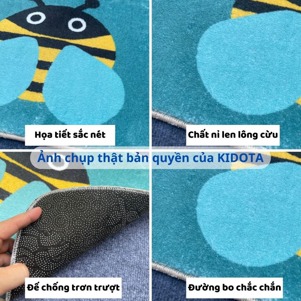 Thảm lau chân lông cừu mềm mịn thấm hút chống trơn trượt KIDOTA Thảm chùi chân nhà bếp phòng tắm đẹp cao cấp decor phòng