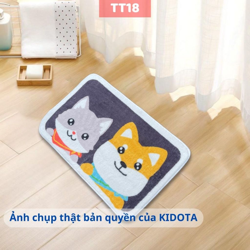Thảm lau chân lông cừu mềm mịn thấm hút chống trơn trượt KIDOTA Thảm chùi chân nhà bếp phòng tắm đẹp cao cấp decor phòng
