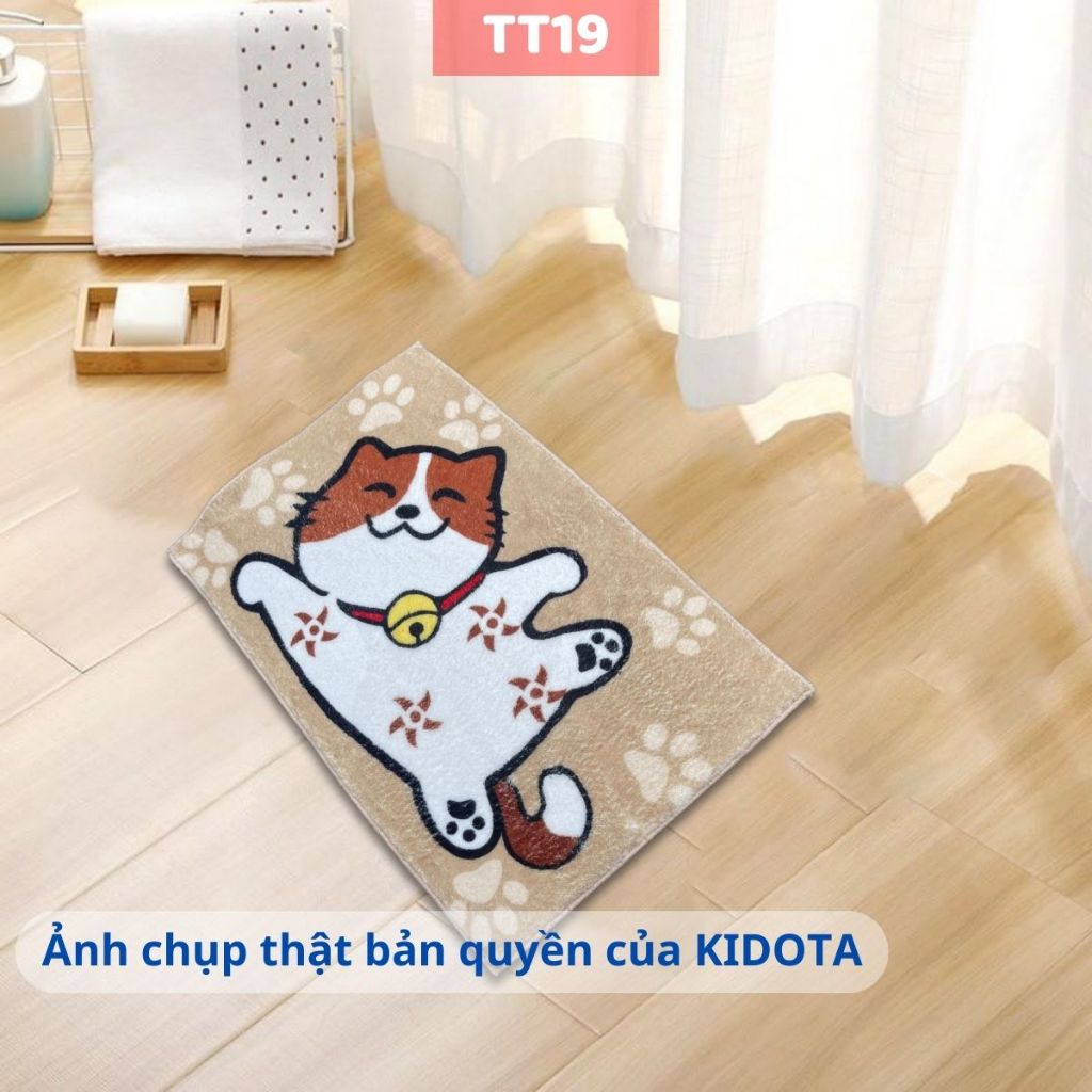 Thảm lau chân lông cừu mềm mịn thấm hút chống trơn trượt KIDOTA Thảm chùi chân nhà bếp phòng tắm đẹp cao cấp decor phòng