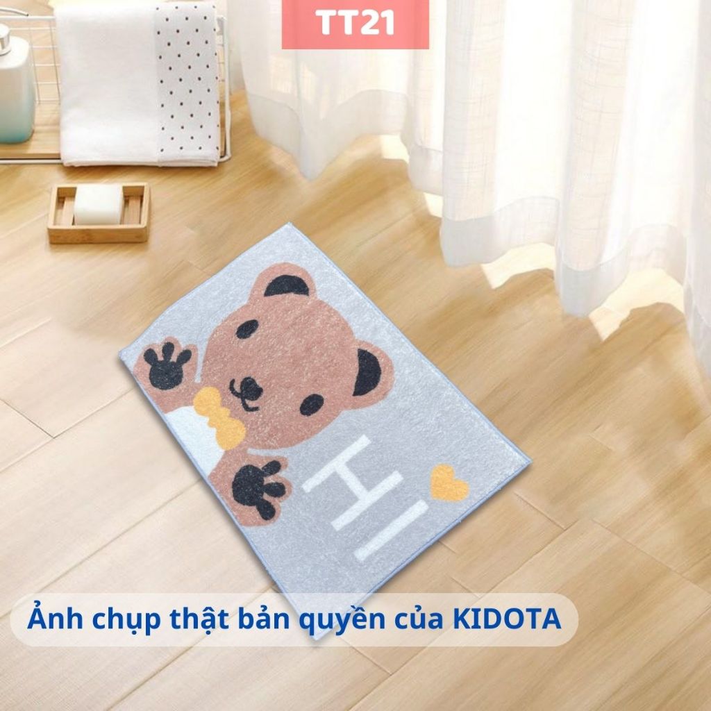 Thảm lau chân lông cừu mềm mịn thấm hút chống trơn trượt KIDOTA Thảm chùi chân nhà bếp phòng tắm đẹp cao cấp decor phòng