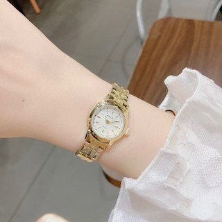Đồng hồ nữ ha vàng xinh bản kim loại