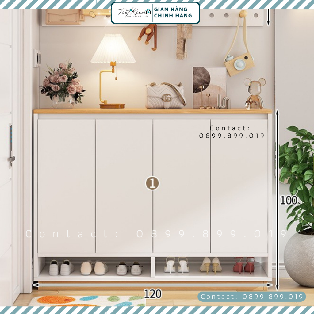 Tủ giày dép hiện đại gỗ Nội Thất Tiết Kiệm sức chứa lớn làm kệ để giày siêu chứa đã lắp sẵn TG9999099