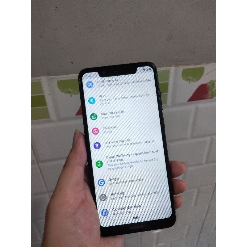 Xác điện thoại cũ  Nokia 5.1 Plus  sọc màn, cảm ứng còn dùng được, chữa cháy
