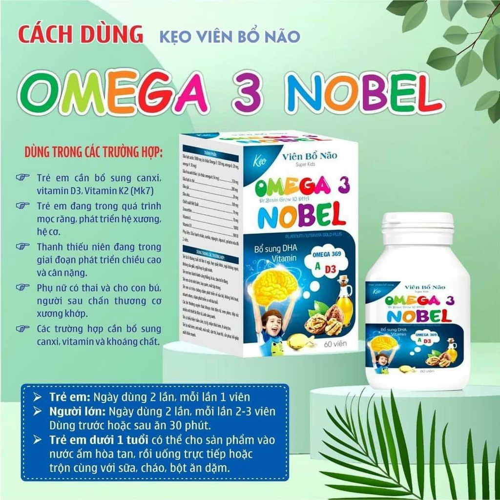 VIÊN BỔ NÃO OMEGA 3 NOBEL. BỔ SUNG DHA, VITAMIN A - D3