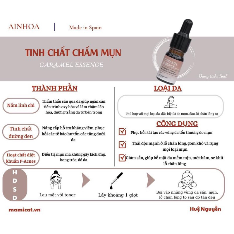 ( Hàng Chuẩn+Date 2024+ Qua tặng ) Serum Caramel Essence nhập khẩu chính hãng ko hiệu quả hoàn tiền