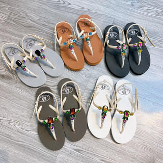 (form to lùi size) Sandal đính đá chiếc lá SP3553