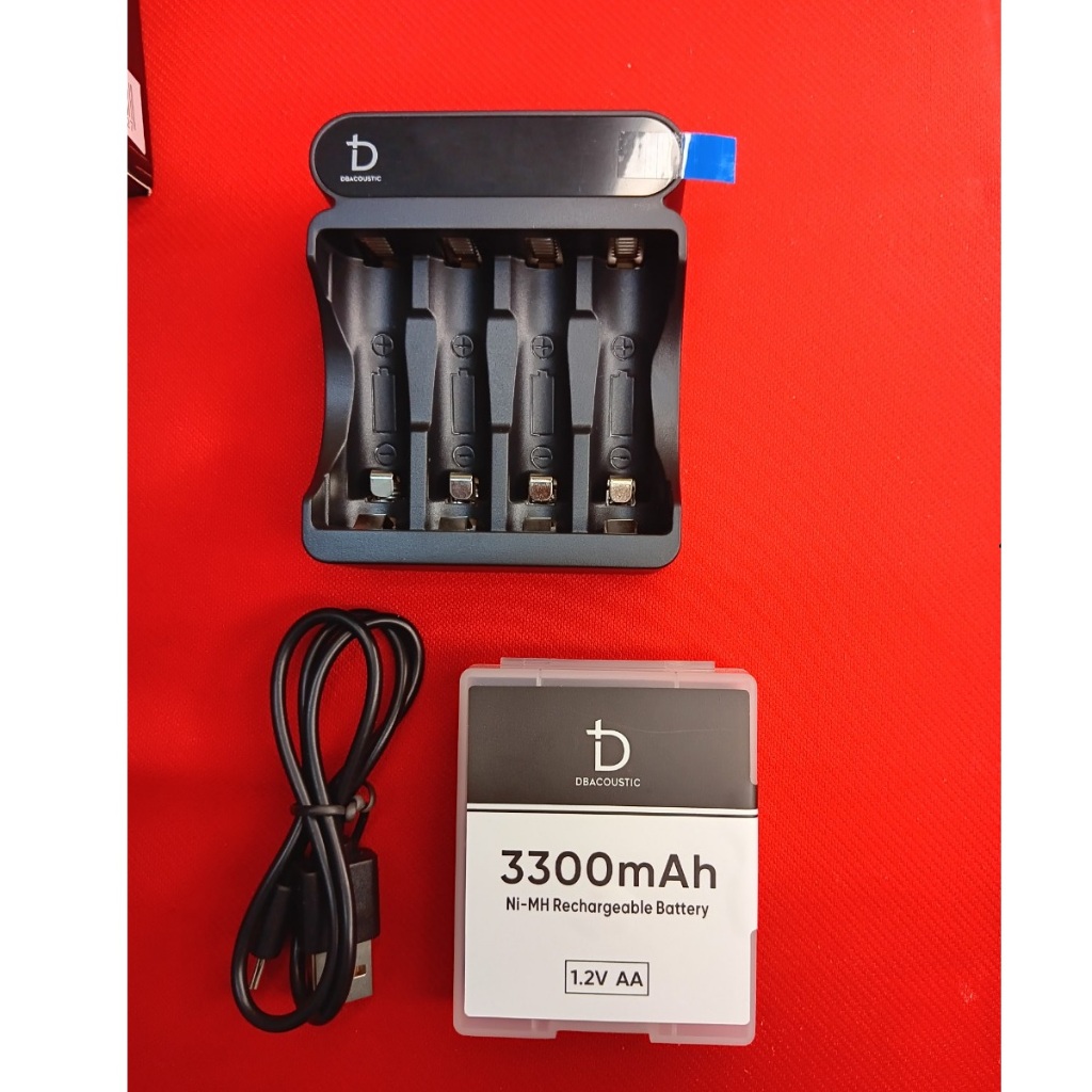 Pin sạc AA Ni- MH 3300mAh vỉ 4 viên + sạc hãng DB acoustic - Chính hãng dùng cho micro, máy ảnh,...