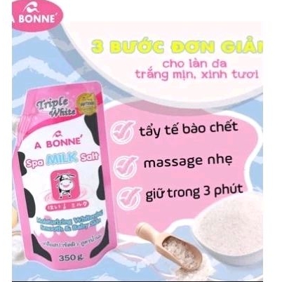 Muối tắm sữa bò tẩy tế bào chết A Bonne Milk Salt Thái Lan 350g