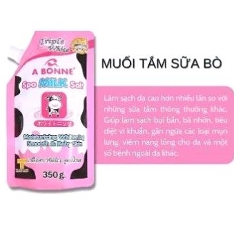 Muối tắm sữa bò tẩy tế bào chết A Bonne Milk Salt Thái Lan 350g