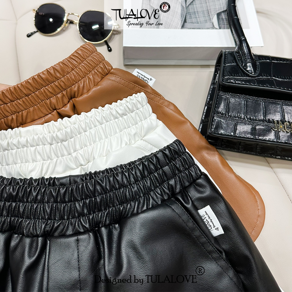 Quần Short Da Bé Gái Sành Điệu Cực Sang Tulalove, Quần Sooc Bé Gái Vải Da