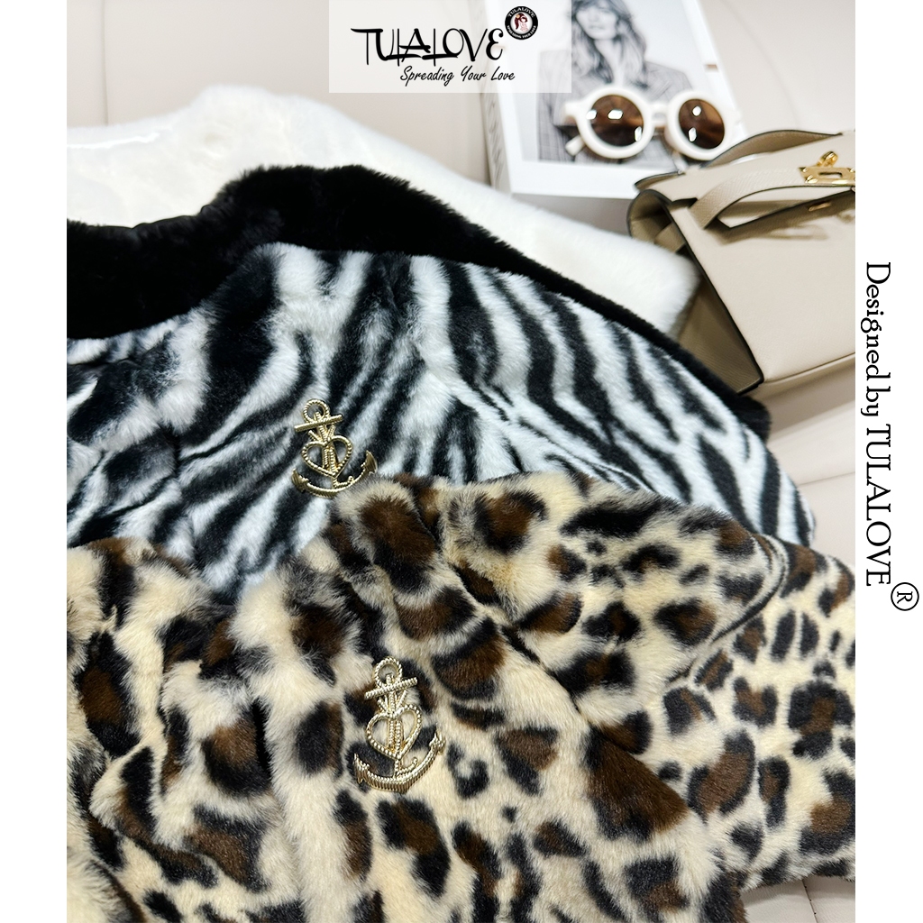 Áo Khoác Bé Gái Vải Lông Thỏ Siêu Mềm Mịn Cực Sang Tulalove, Áo Khoác Bé Gái