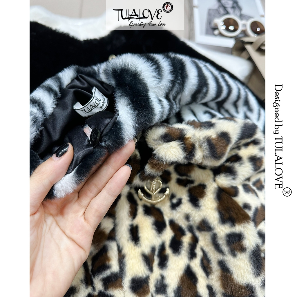 Áo Khoác Bé Gái Vải Lông Thỏ Siêu Mềm Mịn Cực Sang Tulalove, Áo Khoác Bé Gái