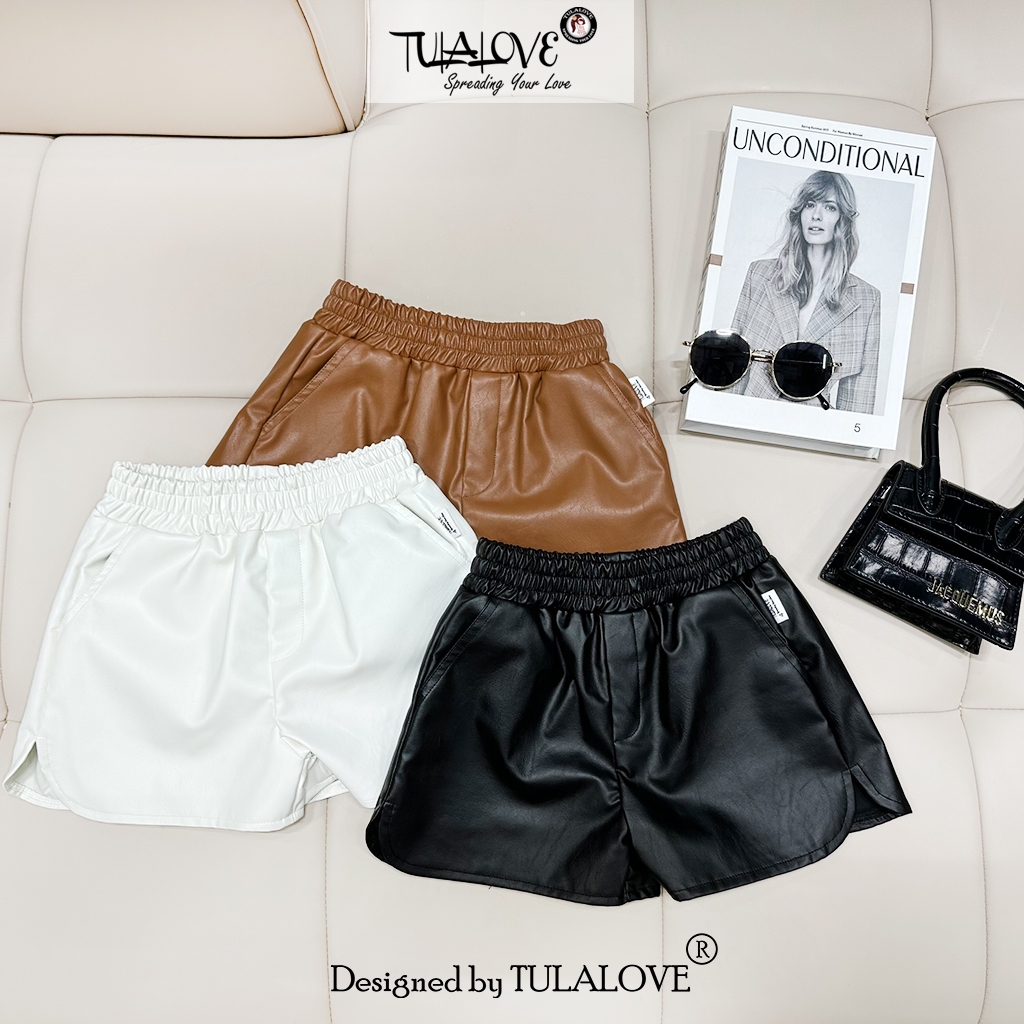 Quần Short Da Bé Gái Sành Điệu Cực Sang Tulalove, Quần Sooc Bé Gái Vải Da