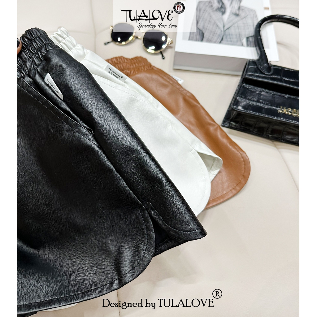 Quần Short Da Bé Gái Sành Điệu Cực Sang Tulalove, Quần Sooc Bé Gái Vải Da