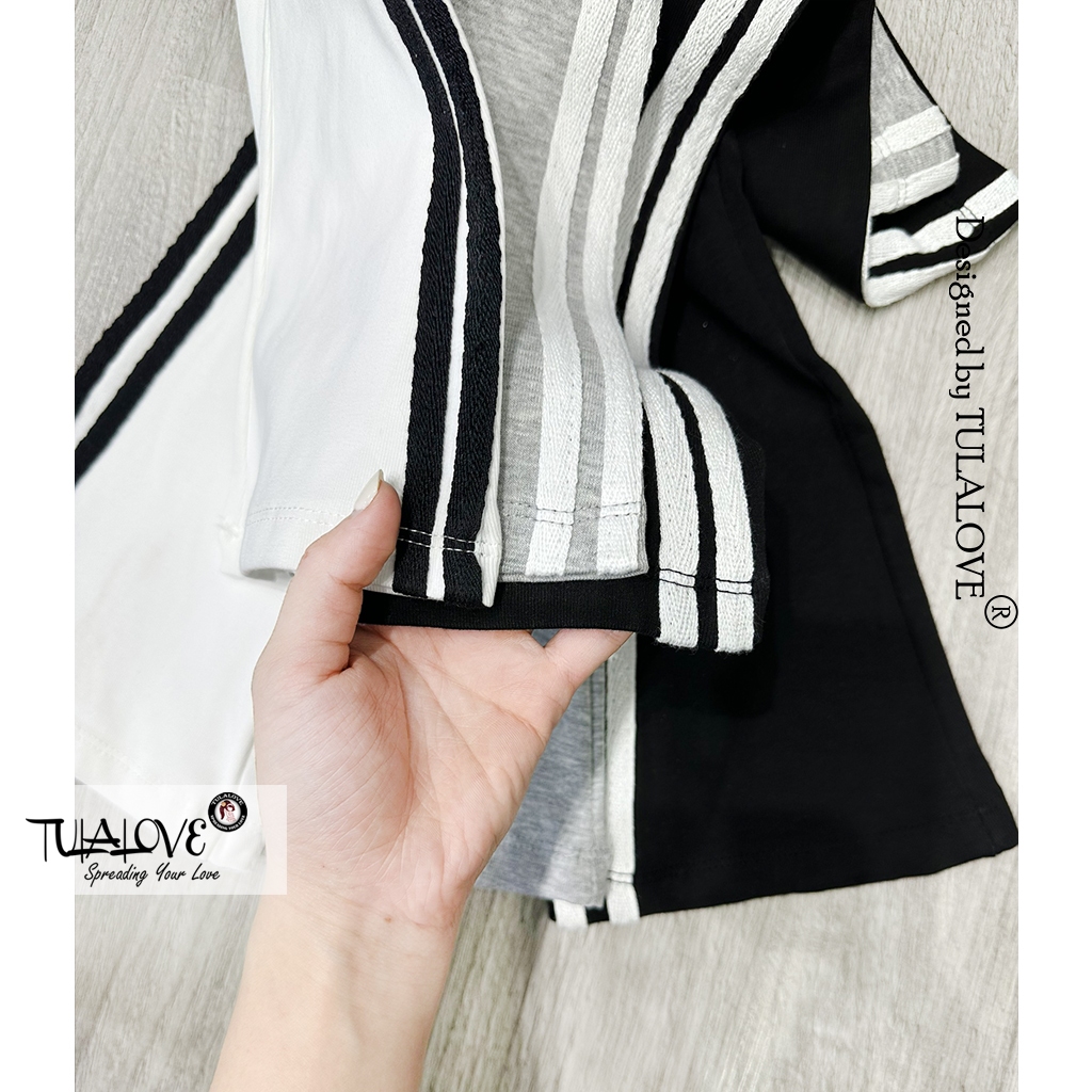 Áo Polo Dài Tay Lé Gân, Quần Loe Dài Lé Gân, Phối Set Tulalove