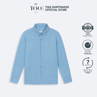 Áo sơ mi TQQ dài tay Seamless không đường may SMK03 họa tiết kẻ caro nhỏ với trọng lượng siêu nhẹ, không cần là