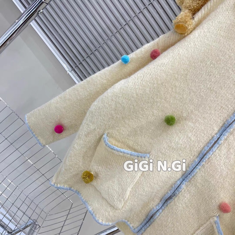 Áo Khoác 13demarzo Len quả bông siêu cute, chất len mềm mịn - MIMI STORE