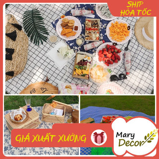 Thảm trải picnic VẢI canvas siêu xinh xắn đi du lịch dã ngoại, trải thảm cỏ, bãi biển MaryDecor