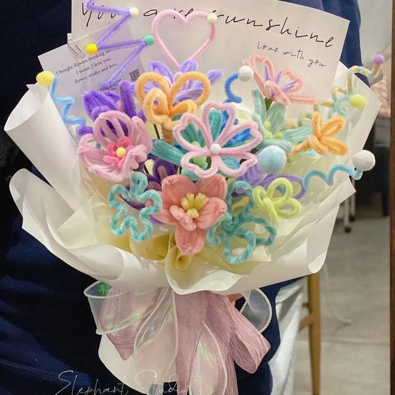 Bó  Sợi Kẽm Nhung Mix Màu , Một Màu