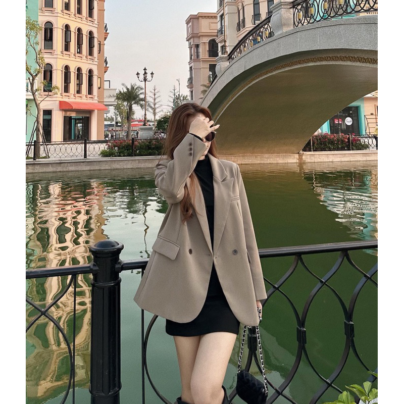 Áo Blazer boiling khuy chéo 266