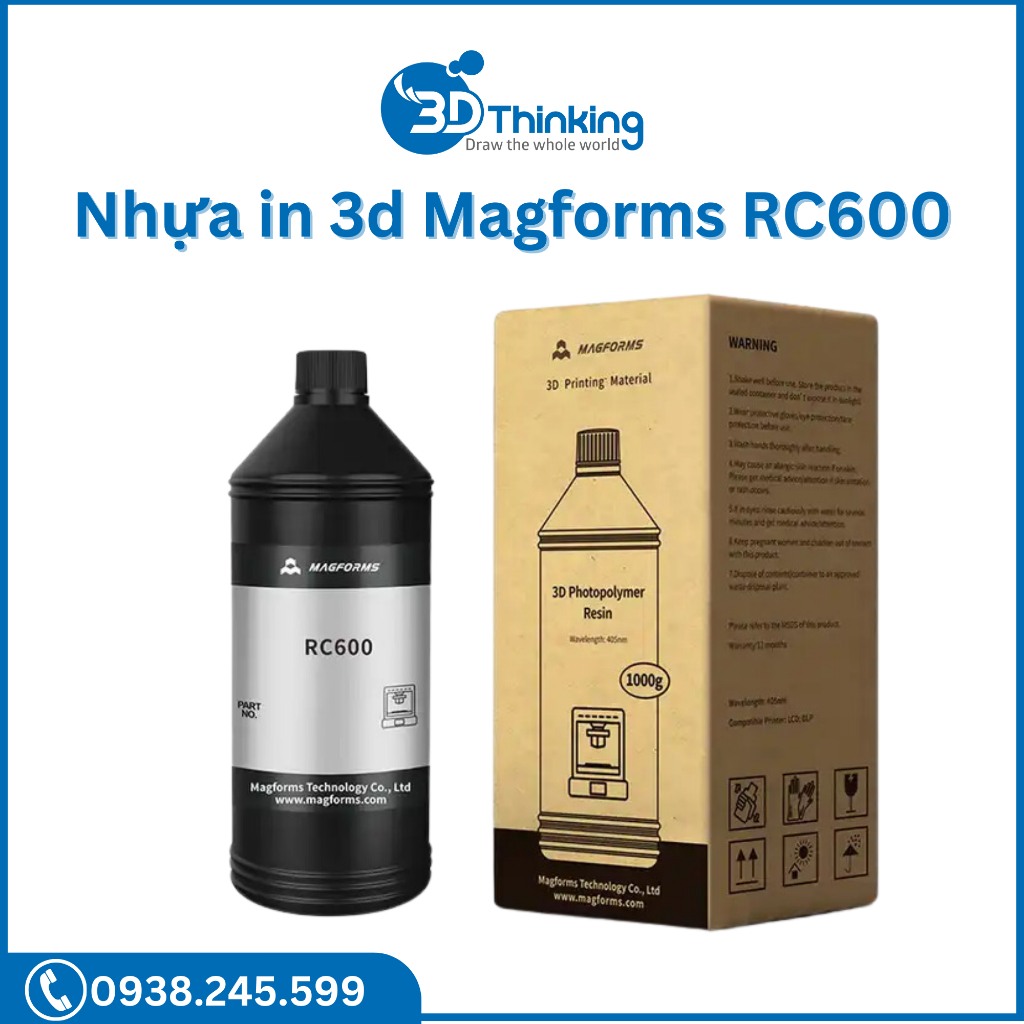 NHỰA IN 3D RESIN RC600 MAGFORMS ( RESIN CÓ HÀM LƯỢNG GỐM IN MÔ HÌNH CỰC KÌ SẮC NÉT )