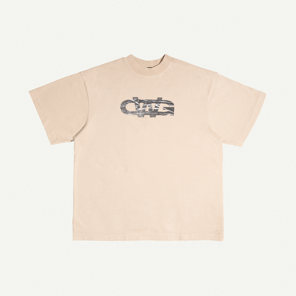 TAPE TEE BEIGE  / Áo Thun Tay Ngắn Tape Màu Be / Oversized Boxy Fit / GAMBLE WORLDWIDE