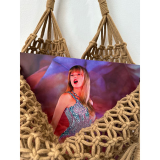 Túi tote lưới macrame thủ công đi biển.