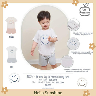 [Lapomme] Bộ cộc tay La Pomme Funny Face