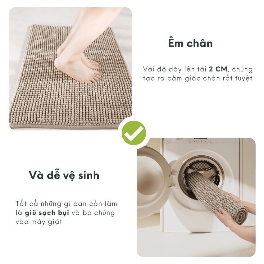 Thảm lông siêu thấm hút màu sang trọng để cửa phòng tắm, thảm lông chùi chân để cửa phòng tắm siêu thấm hút