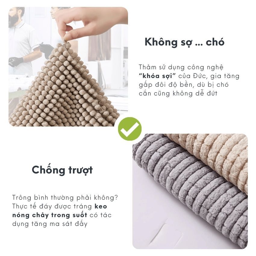 Thảm lông siêu thấm hút màu sang trọng để cửa phòng tắm, thảm lông chùi chân để cửa phòng tắm siêu thấm hút